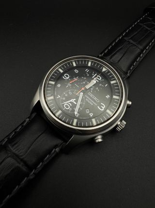 Reloj Seiko Cronógrafo Negro/Plata