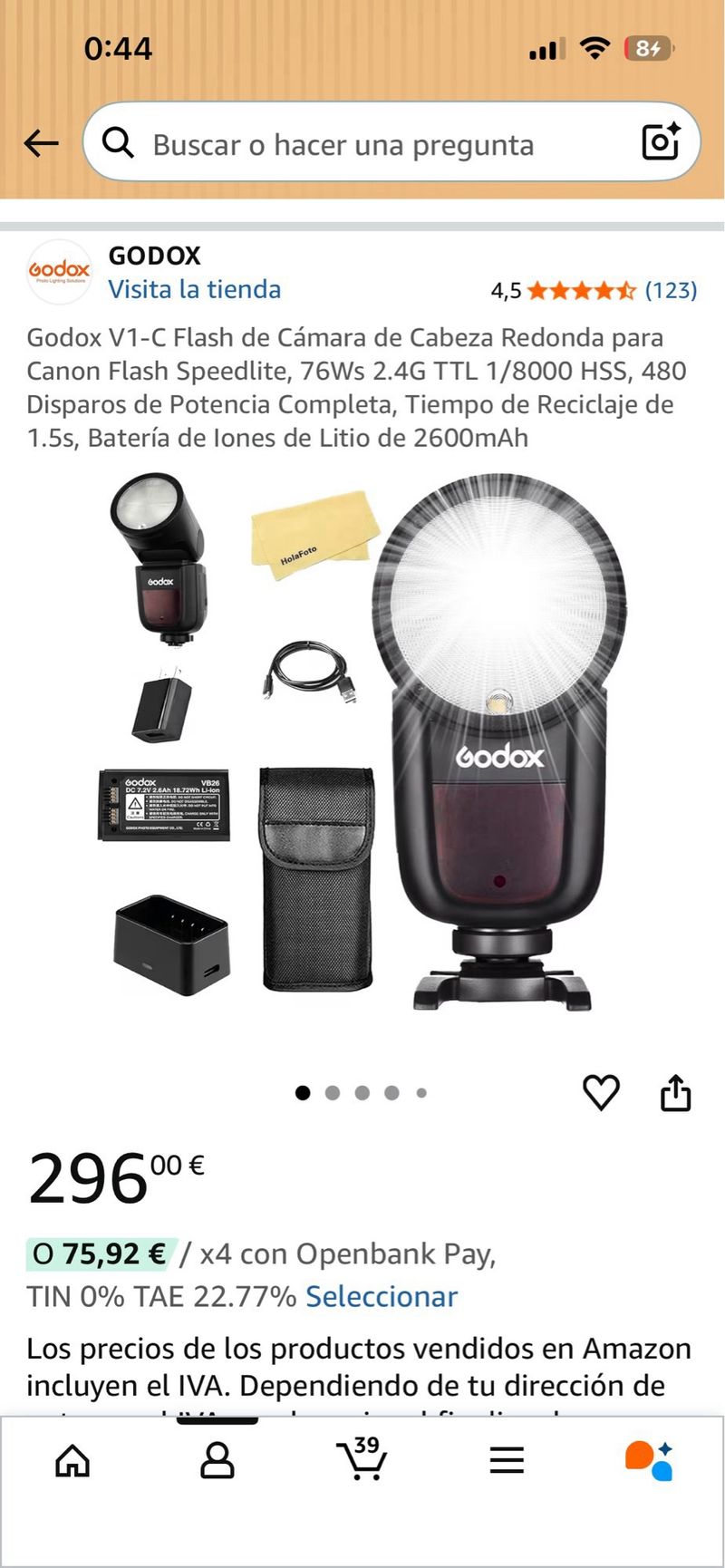Godox V1-C Flash para Canon afbeelding 6