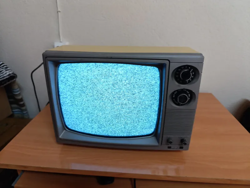 Televisor Portátil Vintage Blanco y Negro