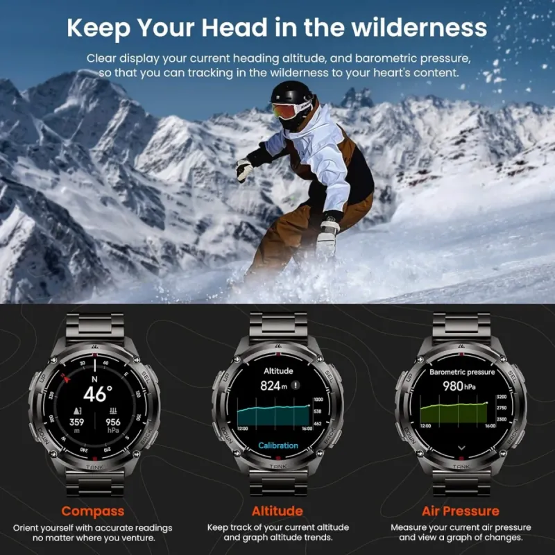 Kospet Tank 3 Ultra 2 Smartwatch Negro/Naranja afbeelding 2