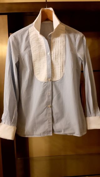 Camisa elegante rayas azul y blanco
