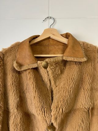 Cappotto in Pelliccia di Coniglio Reale Unico Taglia M Vintage Donna