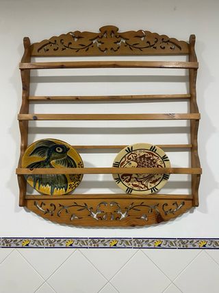 Platero de madera para platos platero rústico