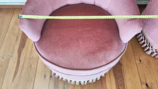 Coppia di poltrone classiche rosa salmone