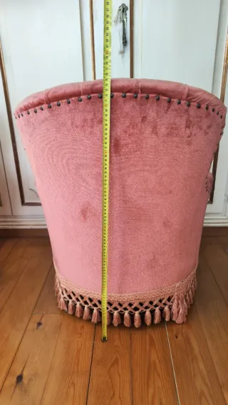 Coppia di poltrone classiche rosa salmone