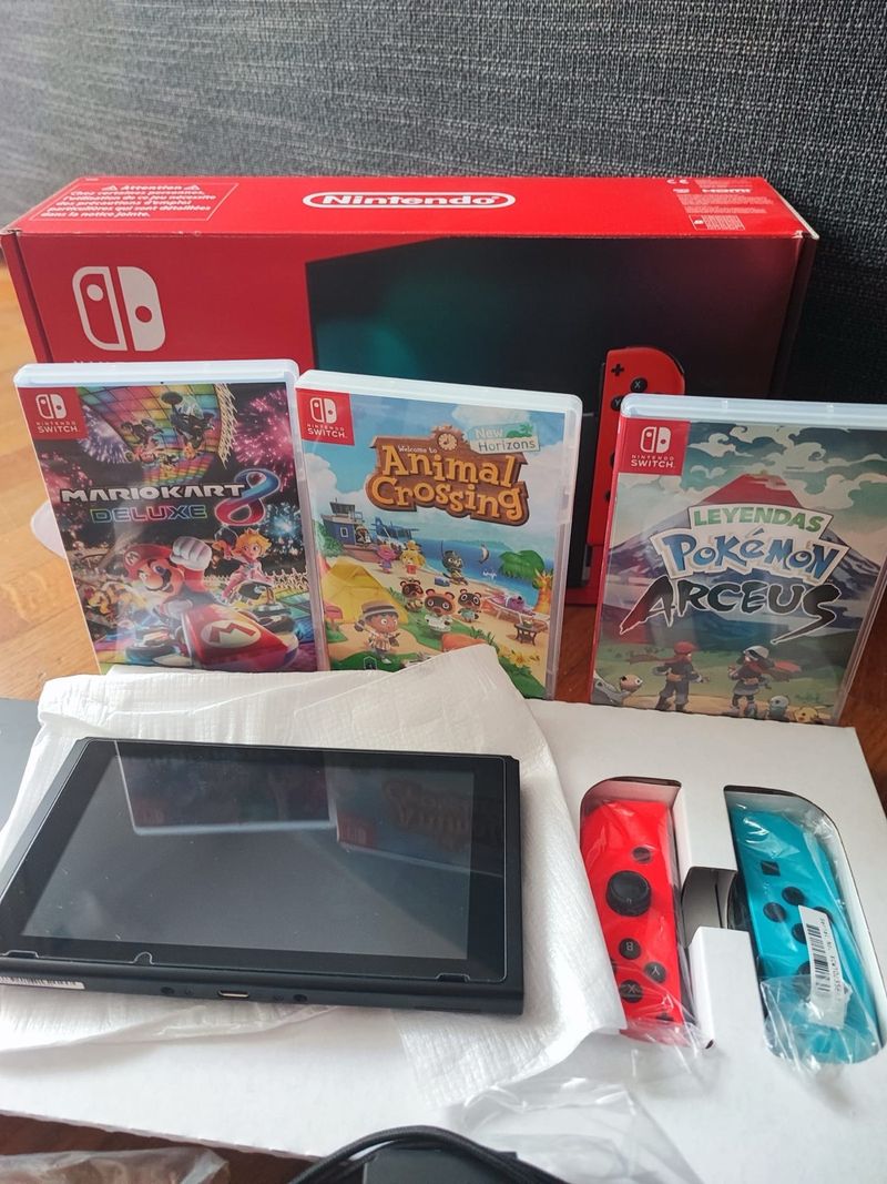 Nintendo Switch con 3 juegos