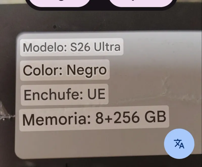 Replica S26 Ultra 8+256GB Negro Precintado
