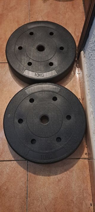 PESAS 2 DISCOS DE 10KG PARA BARRAS DE 28MM