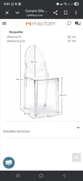 2 Sillas transparentes