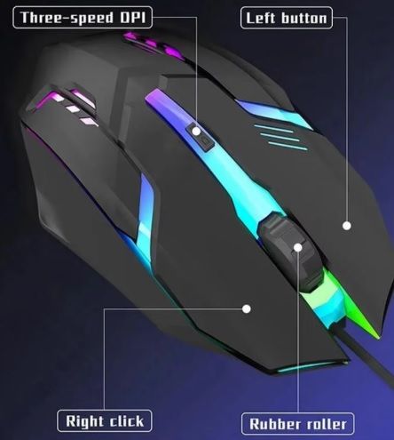 Ratón Gaming USB Negro y Blanco afbeelding 9