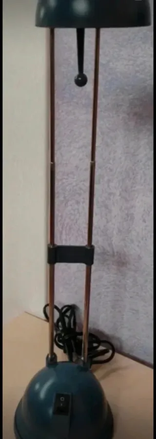 Lampada scrivania retrò blu/acciaio