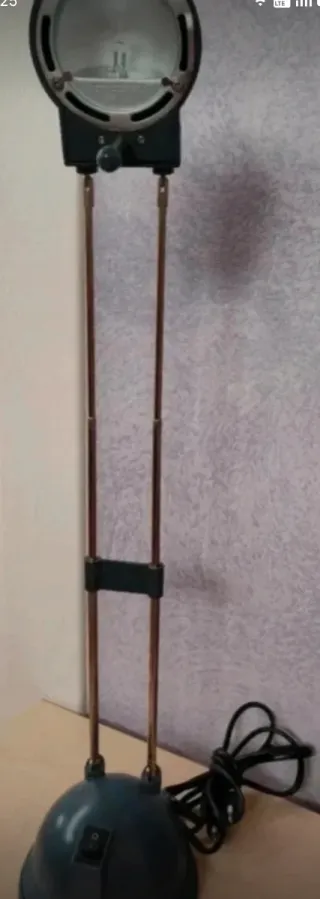 Lampada scrivania retrò blu/acciaio