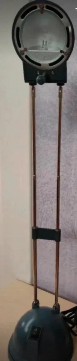 Lampada scrivania retrò blu/acciaio