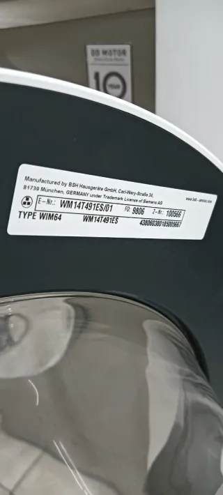 LAVADORA CARGA FRONTAL SIEMENS 8 KG A+++  RMP 1400