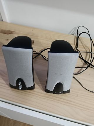 Altavoces Genius Negros y Plateados