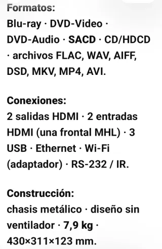 Oppo BDP-105D Lector Blu-ray Multiformato