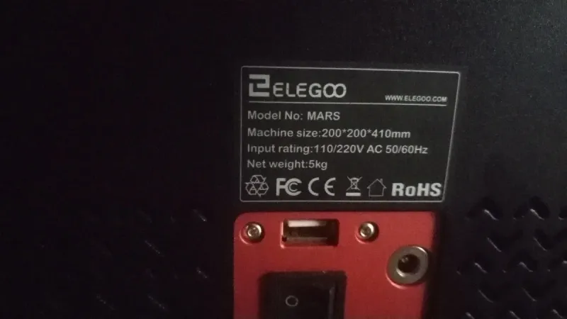Impresora 3D Resina Elegoo Mars Roja/Negra afbeelding 2