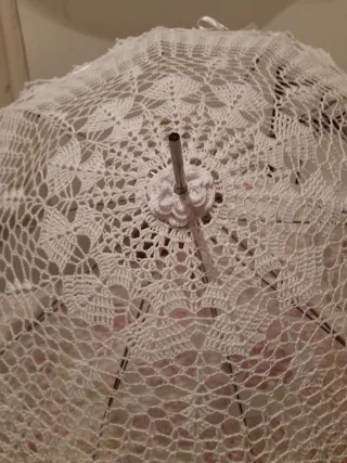 Sombrilla victoriana hecha a mano croché ganchillo