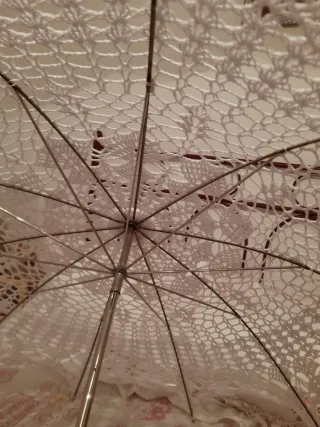 Sombrilla victoriana hecha a mano croché ganchillo