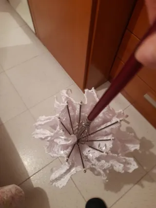 Sombrilla victoriana hecha a mano croché ganchillo