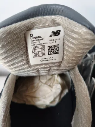 New Balance 998 Made in USA Gris/Negro