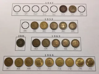 Lote 22 monedas de 1 peseta, Estado Español