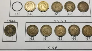 Lote 22 monedas de 1 peseta, Estado Español