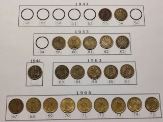 Lote 22 monedas de 1 peseta, Estado Español