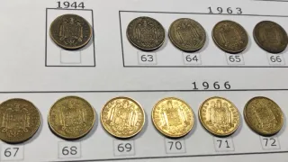 Lote 22 monedas de 1 peseta, Estado Español