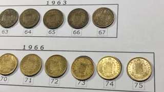 Lote 22 monedas de 1 peseta, Estado Español