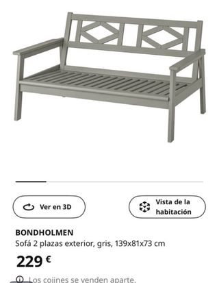 Banco exterior Bondholmen con cojines NUEVOS