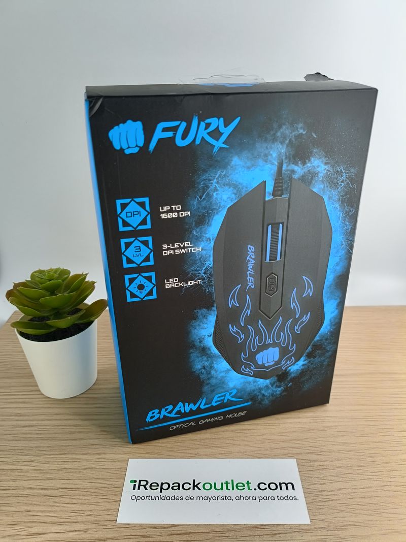Ratón Gaming Fury Brawler Negro