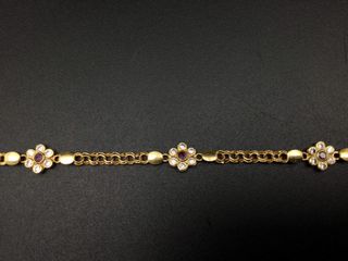 collar oro 18k con piedra 23cm