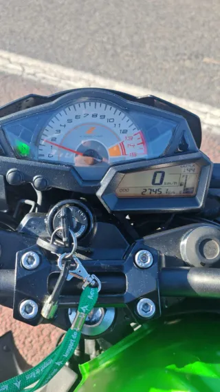 Moto Kawasaki Z300Verde