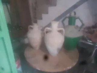 Juego de 2 Vasijas de Cerámica Beige y Marrón las