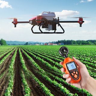 Anemometro portatile, 14℉-113℉, Misuratore digitale di velocità del vento con display LED retroilluminato, misura velocità del vento, temperatura del vento, flusso d'aria, sensazione termica, per navigazione, surf, volo di droni e HVAC