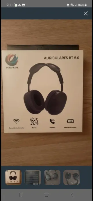 Auriculares Bluetooth 5.0 Euro Life Negros