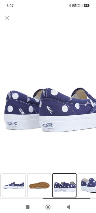 Vans Slip-On Lunares Blancos Azul
