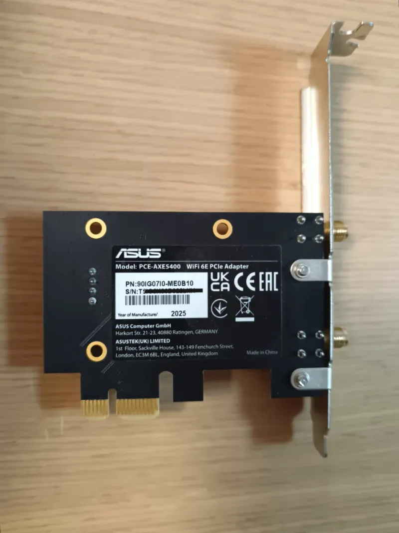 Tarjeta WIFI E 6 + Bluetooth ASUS PCE AXE5400 afbeelding 4