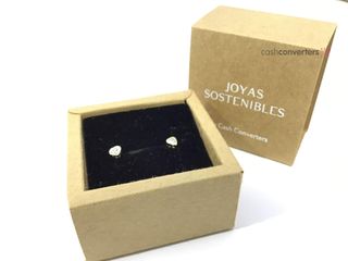 pendientes oro 18k con piedra con diamante de laboratorio