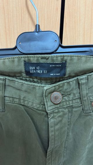 Vaqueros Zara Talla 42 Verde Oliva