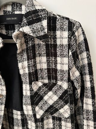 Chaqueta Zara cuadros blanco y negro