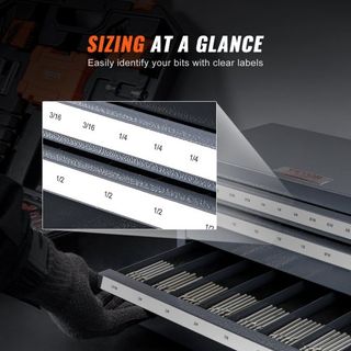 Gabinete Dispensador de Fresas, Gabinete Organizador de Fresas de Tres Cajones para 1/8__in__ a 1__in__, Gabinete Dispensador de Fresas de Acero con Etiquetas, Apilable de 29 Compartimentos para A...