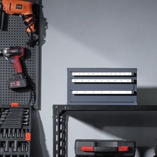 Gabinete Dispensador de Fresas, Gabinete Organizador de Fresas de Tres Cajones para 1/8__in__ a 1__in__, Gabinete Dispensador de Fresas de Acero con Etiquetas, Apilable de 29 Compartimentos para A...