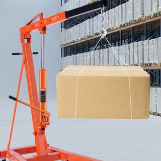 Gato Hidráulico de Largo Alcance, Cilindro de Grúa de Motor de 8 Toneladas con Bomba de Doble Émbolo y Base de Clevis, Cilindro Hidráulico para Grúas de Elevación de Motores, Grúas de Taller/Garaj...