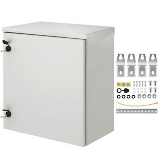 Caja Eléctrica, 60x60x30 cm, Enclosure Exterior Certificado UL NEMA 4, IP65 a Prueba de Agua y Polvo, Caja de Juntas de Acero al Carbono Laminado en Frío con Bisagra para Uso Interior y Exterior, ...