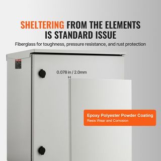 Caja Eléctrica, 60x60x30 cm, Enclosure Exterior Certificado UL NEMA 4, IP65 a Prueba de Agua y Polvo, Caja de Juntas de Acero al Carbono Laminado en Frío con Bisagra para Uso Interior y Exterior, ...