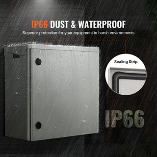 Caja Eléctrica, 60x60x30 cm, Enclosure Exterior Certificado UL NEMA 4, IP65 a Prueba de Agua y Polvo, Caja de Juntas de Acero al Carbono Laminado en Frío con Bisagra para Uso Interior y Exterior, ...