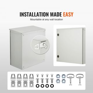Caja Eléctrica, 60x60x30 cm, Enclosure Exterior Certificado UL NEMA 4, IP65 a Prueba de Agua y Polvo, Caja de Juntas de Acero al Carbono Laminado en Frío con Bisagra para Uso Interior y Exterior, ...