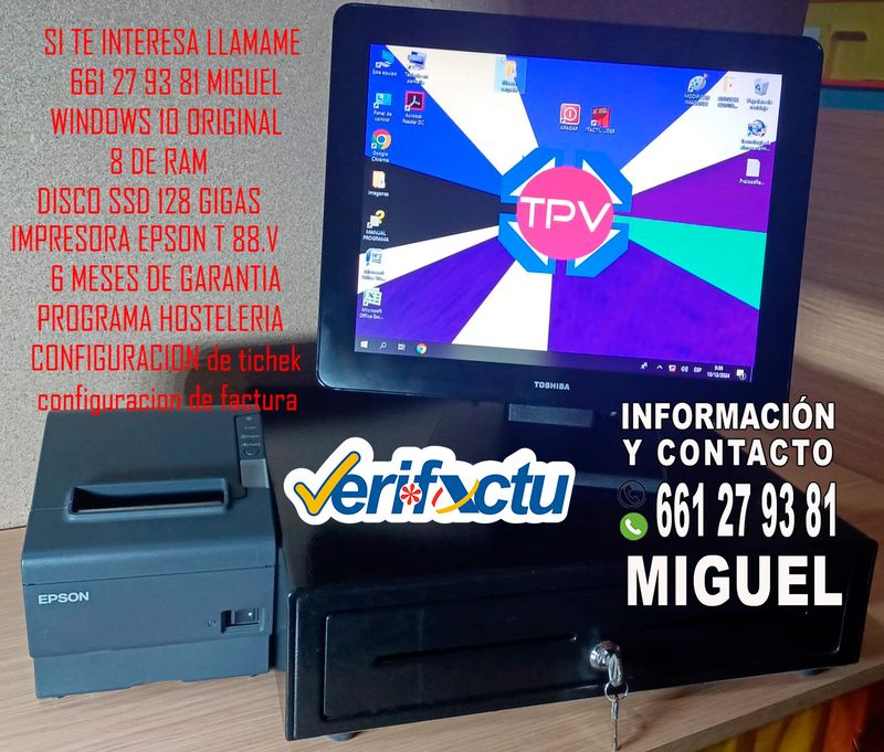 TPV TACTIL COMPLETO HOSTELERIA 661279381 MIGUEL afbeelding 3